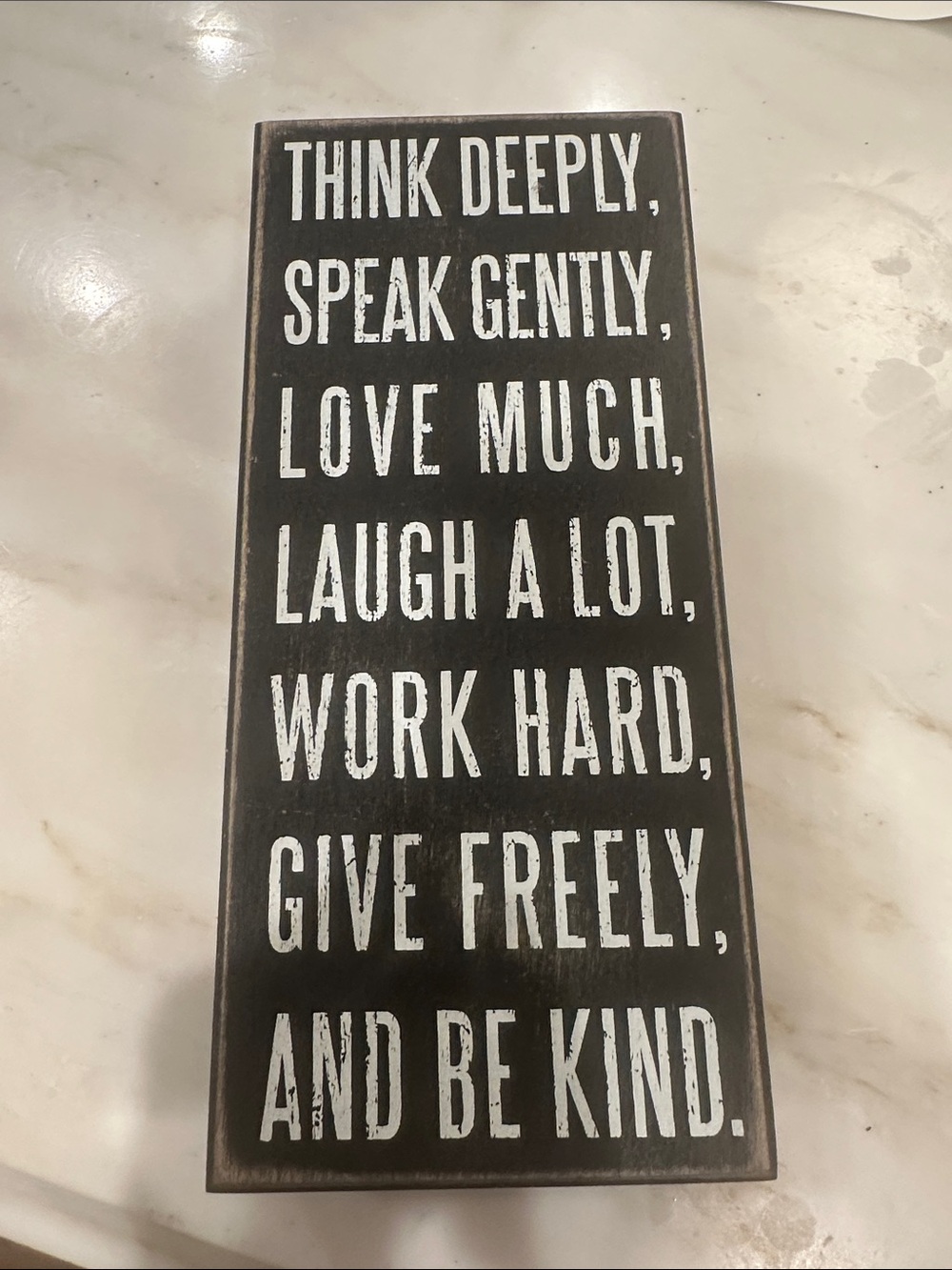 Primitives by Kathy Black and White Inspirational Wall Sign 4x9 NWT